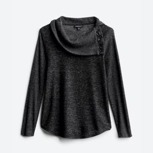 Cowl Neck Top with Button Detail